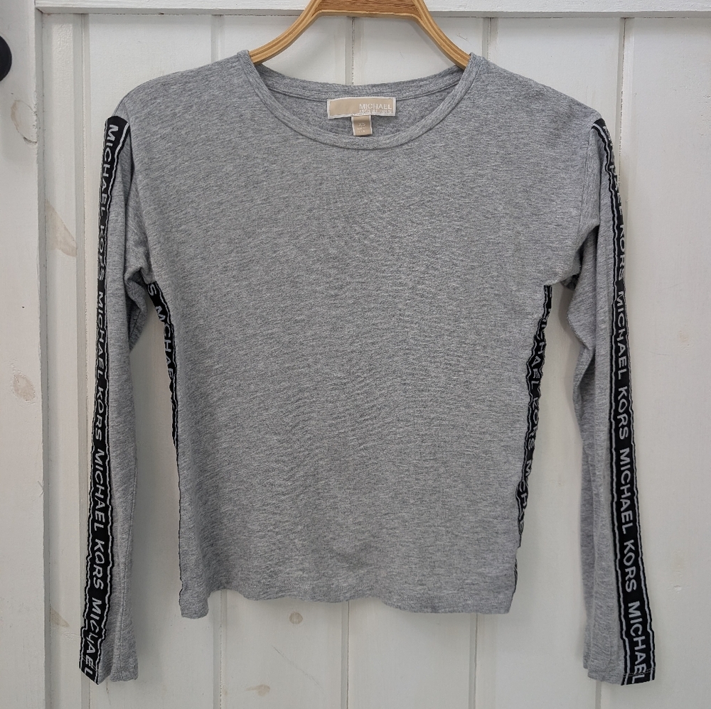 MICHAEL Michael Kors gray shirt with logo sleeves